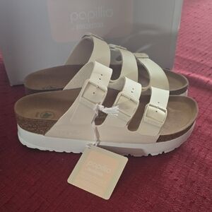 Papillio Off-White Sandals with Cork Footbed